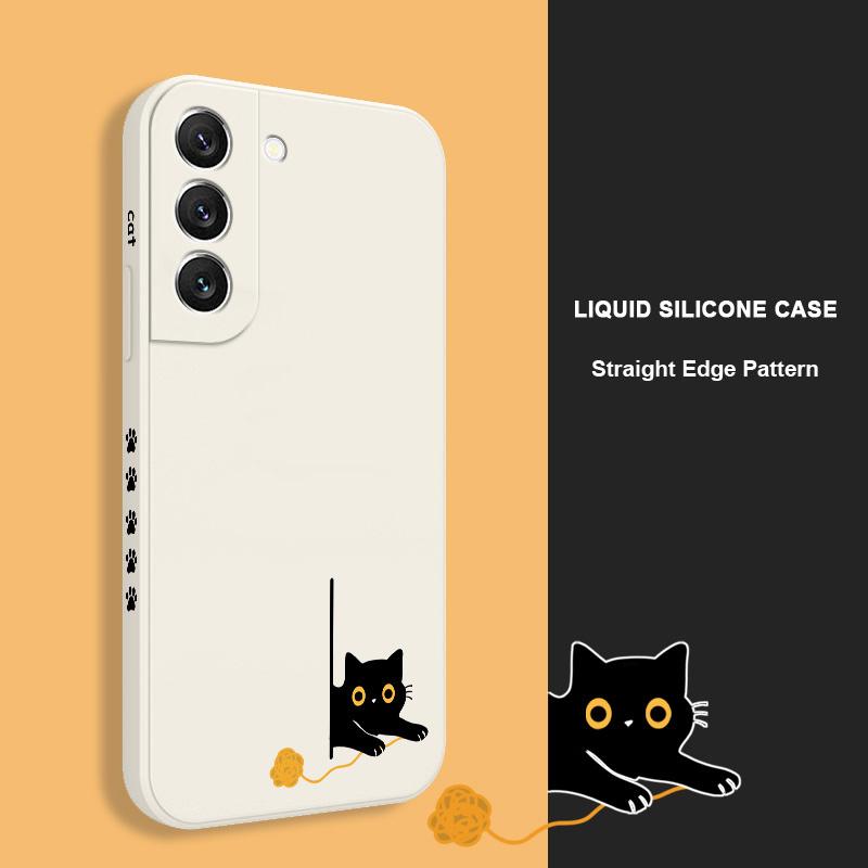 Custodia per Telefono Gatti nel Panico per Samsung Galaxy A37 A57 Copertura in Silicone Liquido