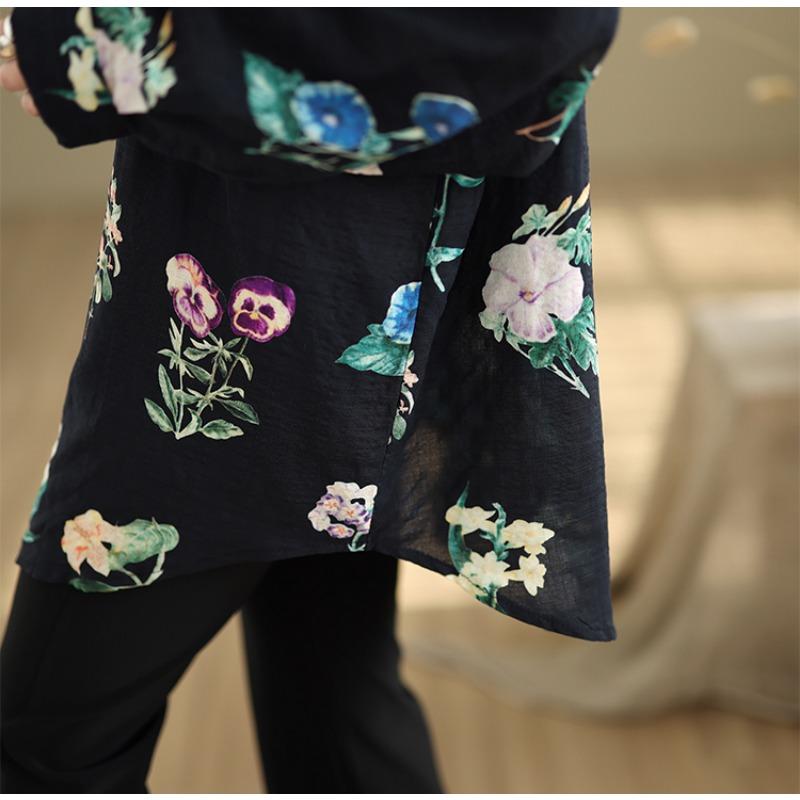 Dimanaf 2025 Women Plus Size Spring Summer Shirt Long Sleeve Blouse Buttons Fashion Tops Tees Loose Printing New Blouse