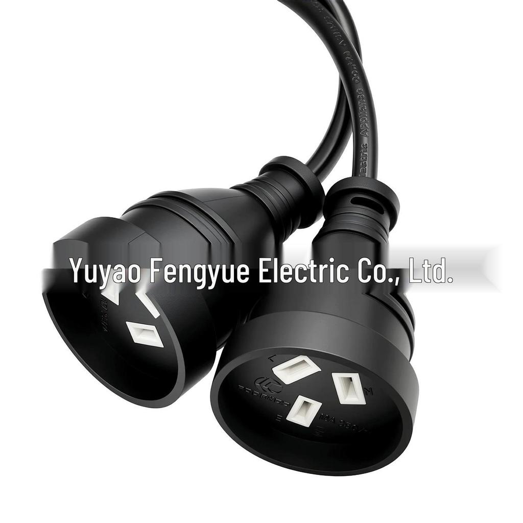 50cm Double Switch SAA Australia Power Plug Extension (1-to-2)