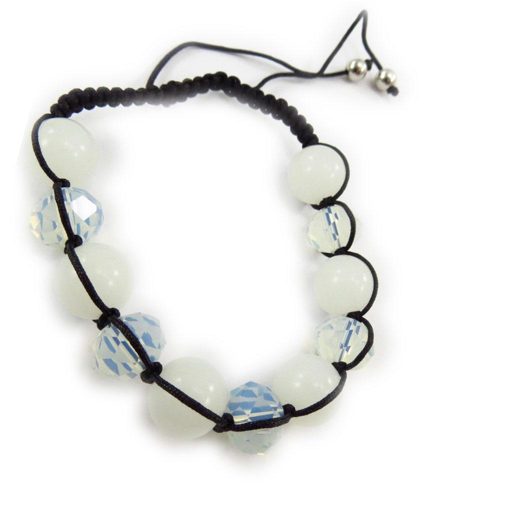 Les Trésors De Lily [J6886] - Opalescent White 'Shambhala' Ethnic Bracelet