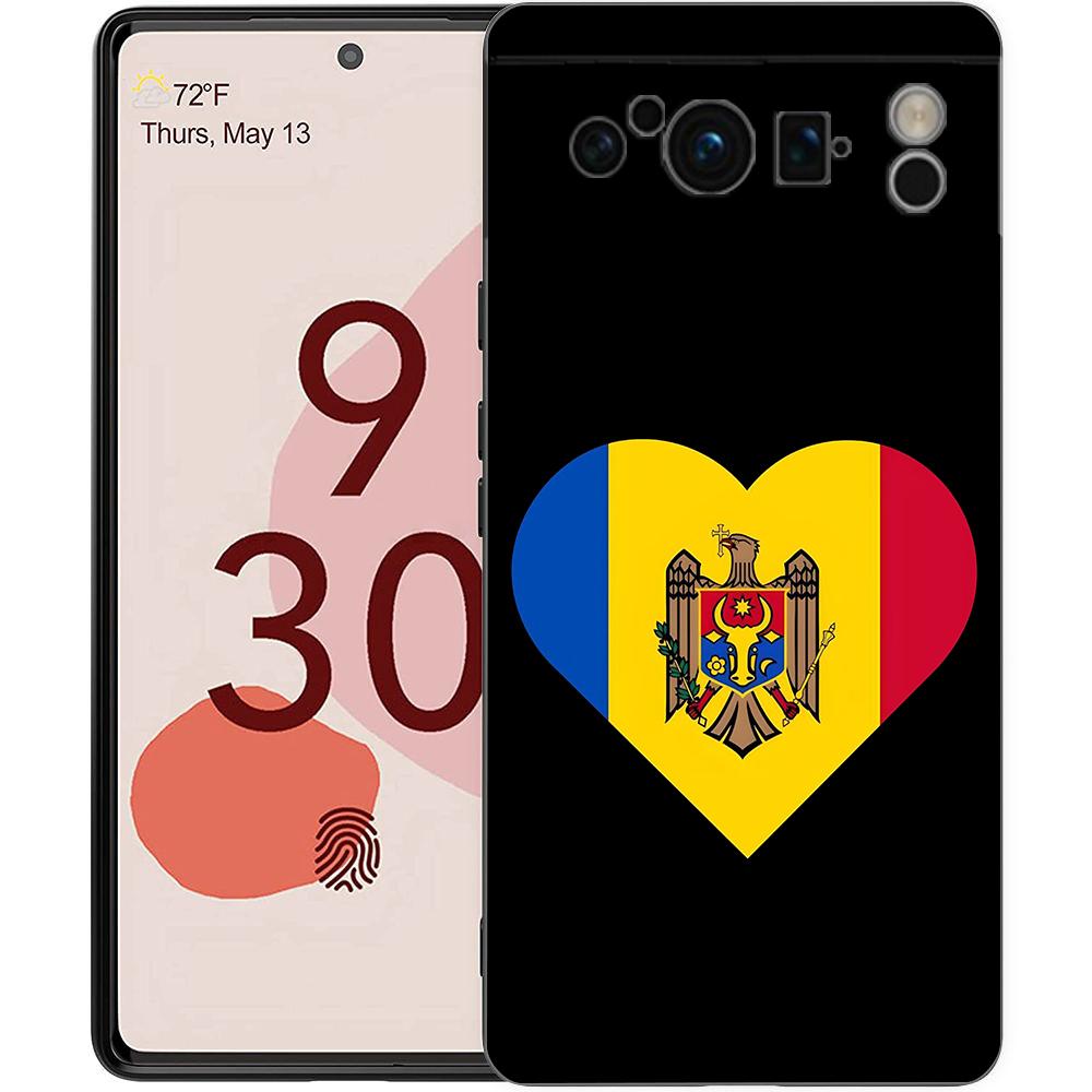 Für Google Pixel 10 Pro Handyhülle Pixel 9 Pro XL TPU Hülle Pixel 8 Pro 9A 8A 7A 7 6A 6 Pro Weiche Abdeckung Moldawische Flagge