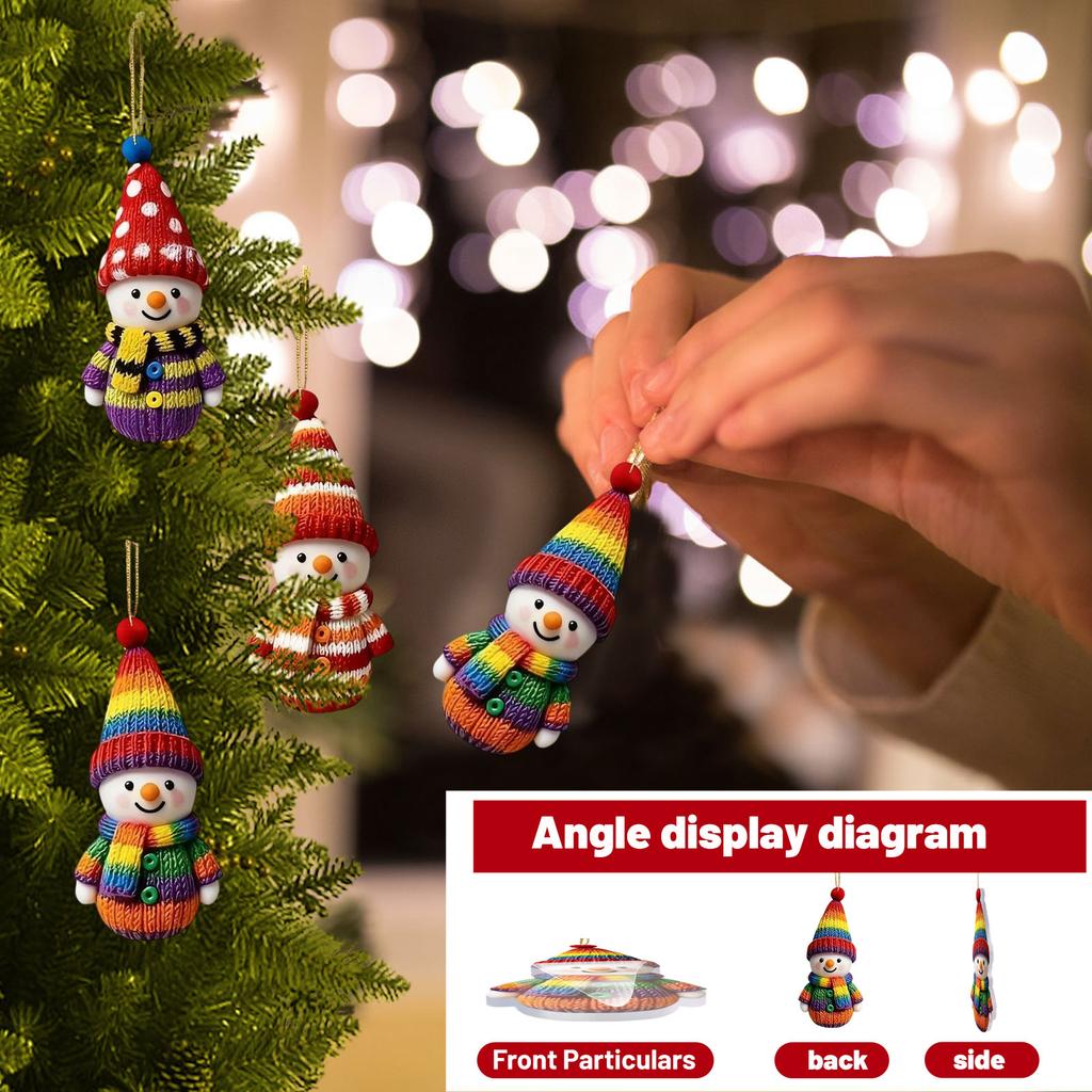 Christmas Colorful Snowman Pendant Christmas Decorations Christmas Pendant Christmas Tree Acrylic Pendant