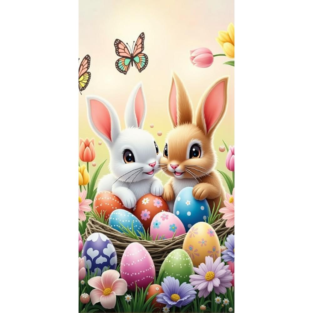 

Party Supplies Porch Eggs Backdrop Photography Rabbit For Gathering Holiday Party L
