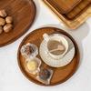 Japanese Style Acacia Wood Round Serving Tray