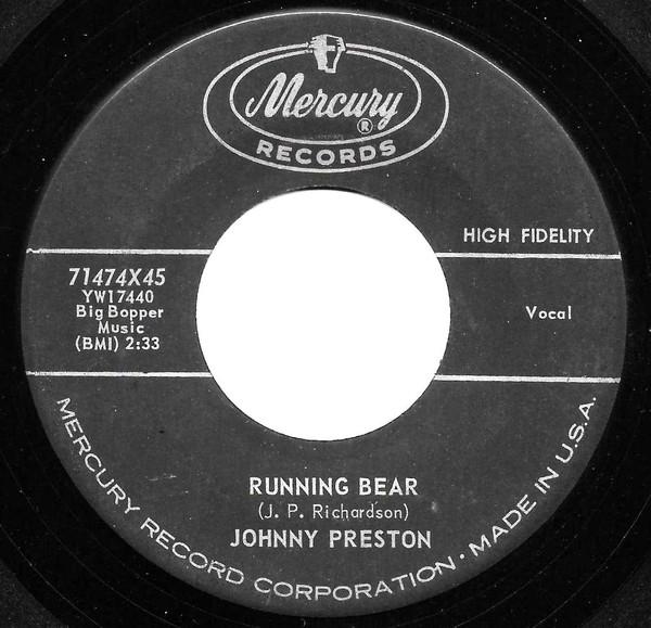 

7inch Record JOHNNY PRESTON - Running Bear 71474X45 Mercury 1959 US Rock Used
