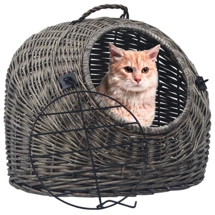 VidaXL Pet Carrier Cage for Cats Grey 45x35x35 Cm Natural Willow