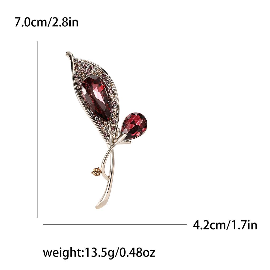 Exquisite Creative Alloy Rhinestone Tulip Brooch Retro Temperament Women'S Clothing Corsage Jewelry Pin