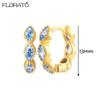 925 Silver Needle 11/13mm Small Hoop Earrings for Women Circle Piercing Huggie Earrings Multicolor Zircon Earrings Party Jewelry