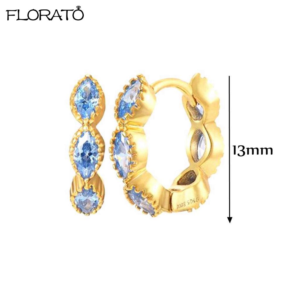 925 Silver Needle 11/13mm Small Hoop Earrings for Women Circle Piercing Huggie Earrings Multicolor Zircon Earrings Party Jewelry