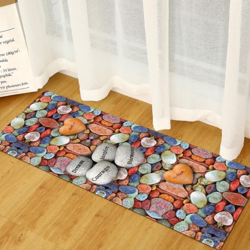 Long Mat Vintage Wood Grain Collage Anti Slip Floor Mat Soft Wear Resistant Suitable for Kitchen Hallway Decor