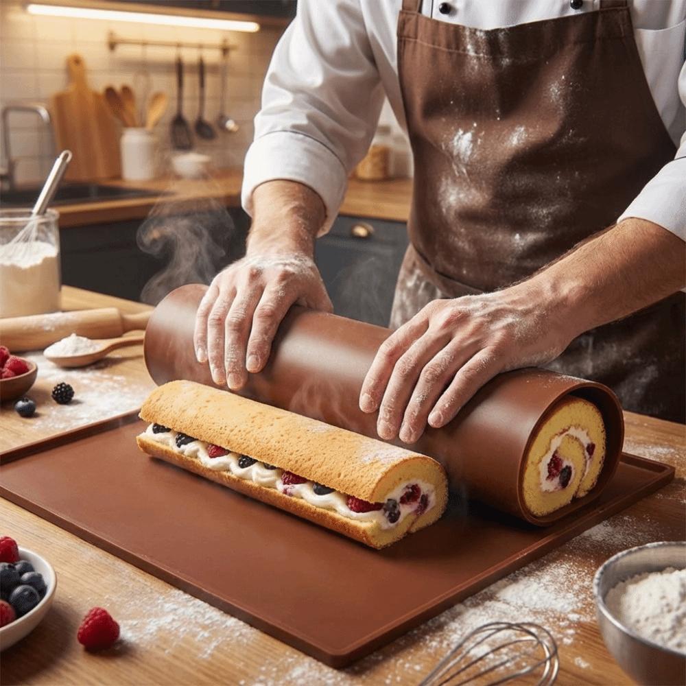 40cmx30cm Silicone Baking Mat Silicone Macaron Swiss Roll Mat Reusable Cake Roll Pad  Home Kitchen