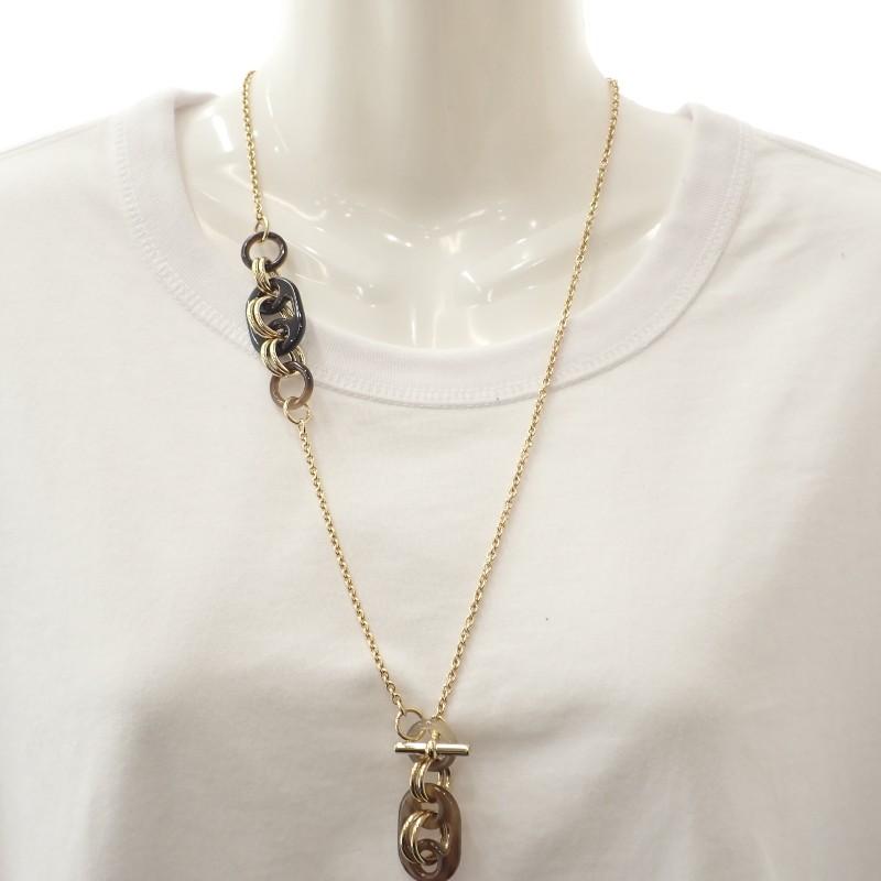 HERMES  H057078FD00  Necklace gold metal/Buffalo horn Women