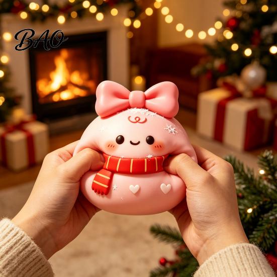 Christmas Stocking Stuffers Daifuku Stress Relief Toy, Slow Rebound Steamed Bun Squeeze Crunchy Ball Sensory Holiday Party Favors for Kids Adults Toy