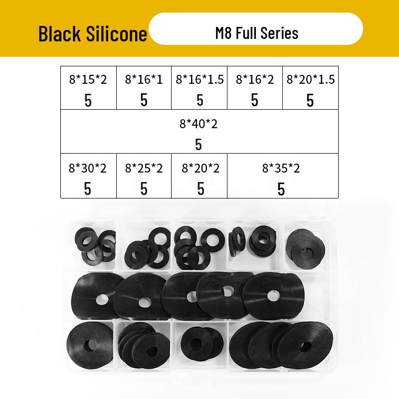 Soft Black Silicone Rubber Shock-Absorbing Waterproof Gasket Washer - High-Temperature Resistant Seal Ring.