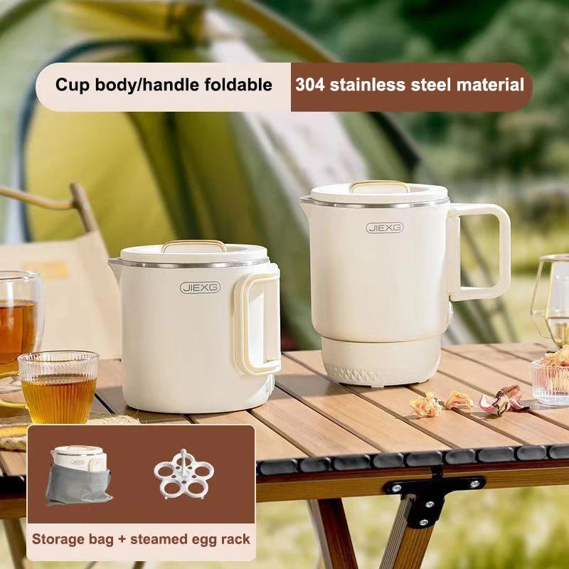 

2025 New 3 in 1 Multifunctional Rice Cooker Portable Small Travel Electric Kettle Household Foldable Electric Cooker Hot Pot AU білий