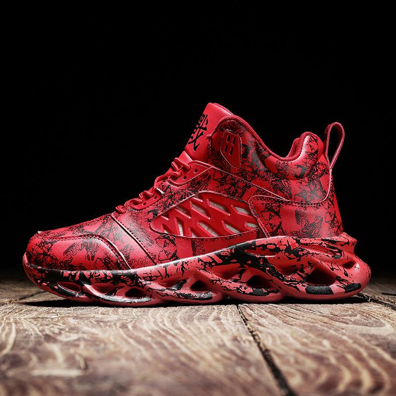 New fashion mid-top casual shoes versatile sports shoes student shoes large size high-top camouflage men's shoes