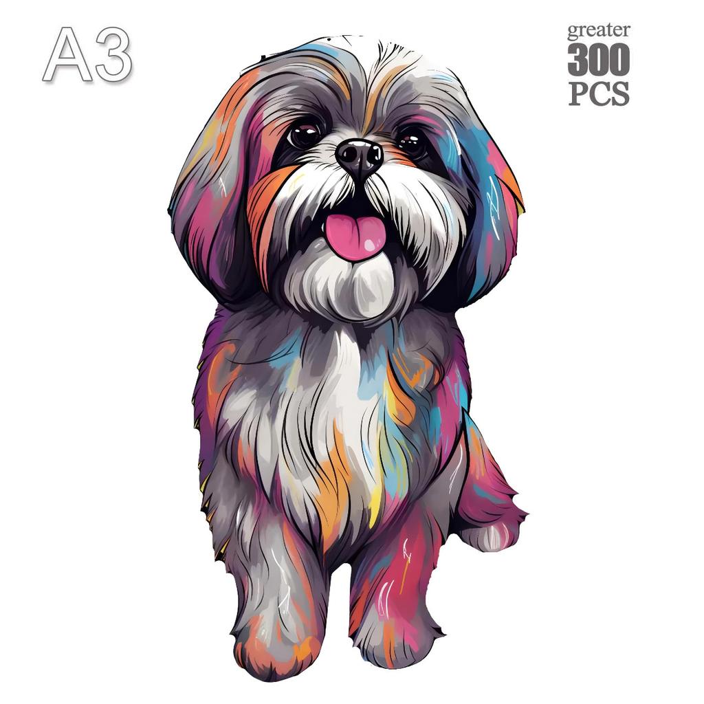 Wooden Puzzle Adult Kids Jigsaw Puzzles Puppy Dog 3D Animal Puzzles Boutique Gift Box Packaging Children Christmas Gifts Toys