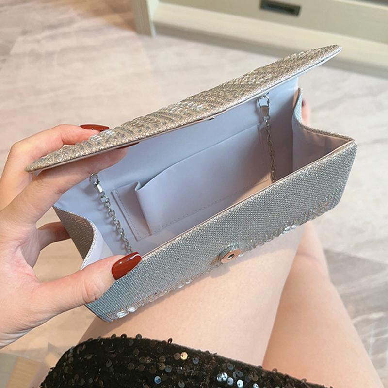 Rhinestone Envelope Bag Evening Clutch Purse High Quality Luxury Shoulder Bags 2024 Women Silver Cluthes Diamond Bolsa Feminina