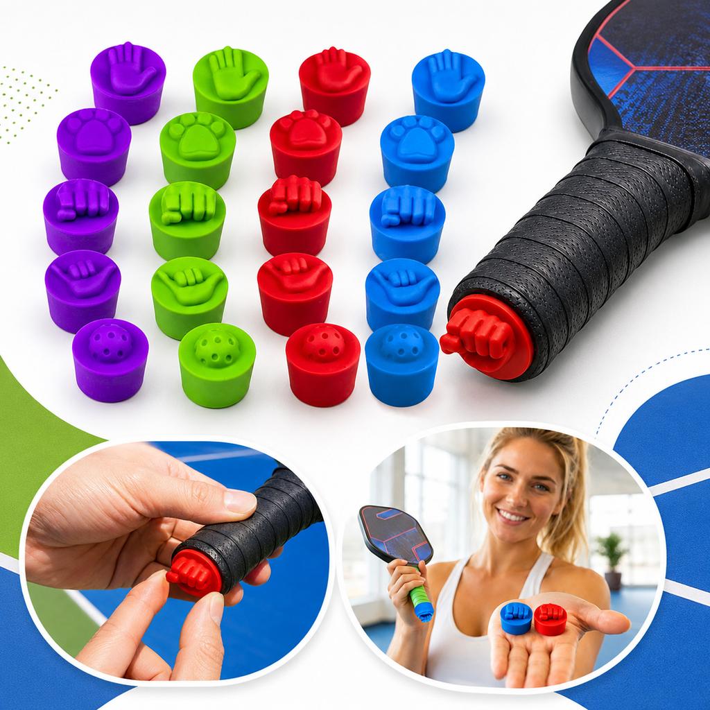 Pickleball Paddle Handle End Caps Set of 5 Durable Replacement Grip Covers for Sports Equipment Protection and Comfort