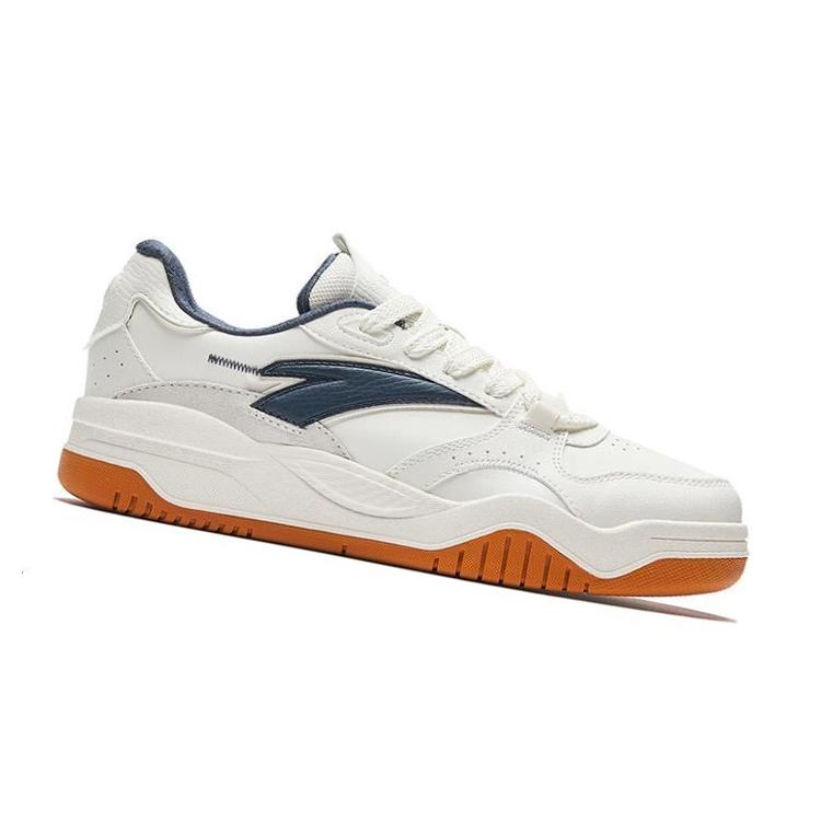 New Anta Wave Shoes Height Increasing Low Top Skateboard Shoes Women's White Blue Brown 922348003-4