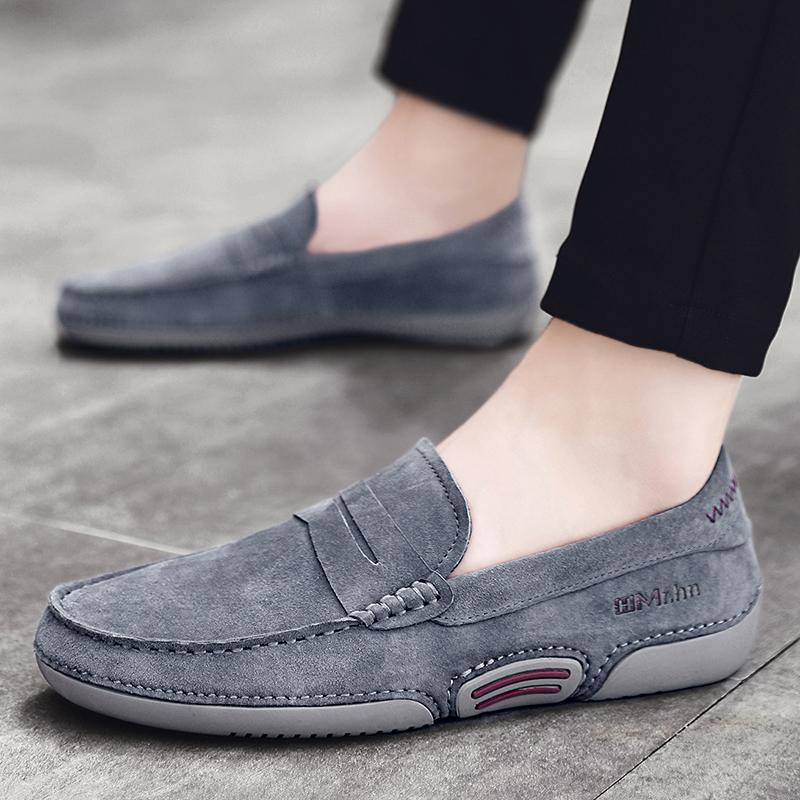 Fashion Hot Sale Men Casual Loafers Handmade Leather Moccasins Light Slip on Male Wedding Shoes All-match Matching Mens Driving Shoes
