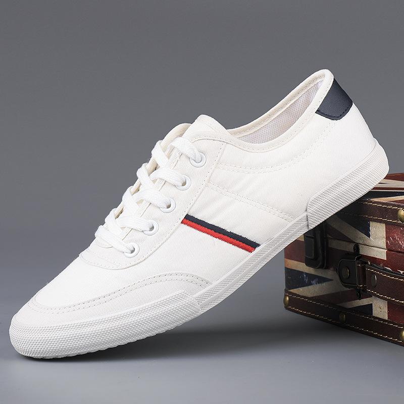 

Модные Новые Мужские Весенние Холщовые Модные Кроссовки Противоскользящая Удобная Обувь Легкая Дышащая Обувь на Шнуровке Мужская Обувь 9272 44 белый