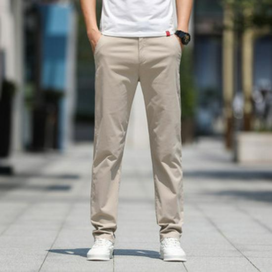 Men's Summer Ice Silk Quick-Dry Loose Straight-Leg Trousers