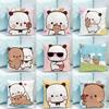 Bubu Dudu Cartoon Bear Pillow Cover 45X45Cm - Cute Kids Bedroom Decor, Soft Plush Sofa Pillow Case For Living Room