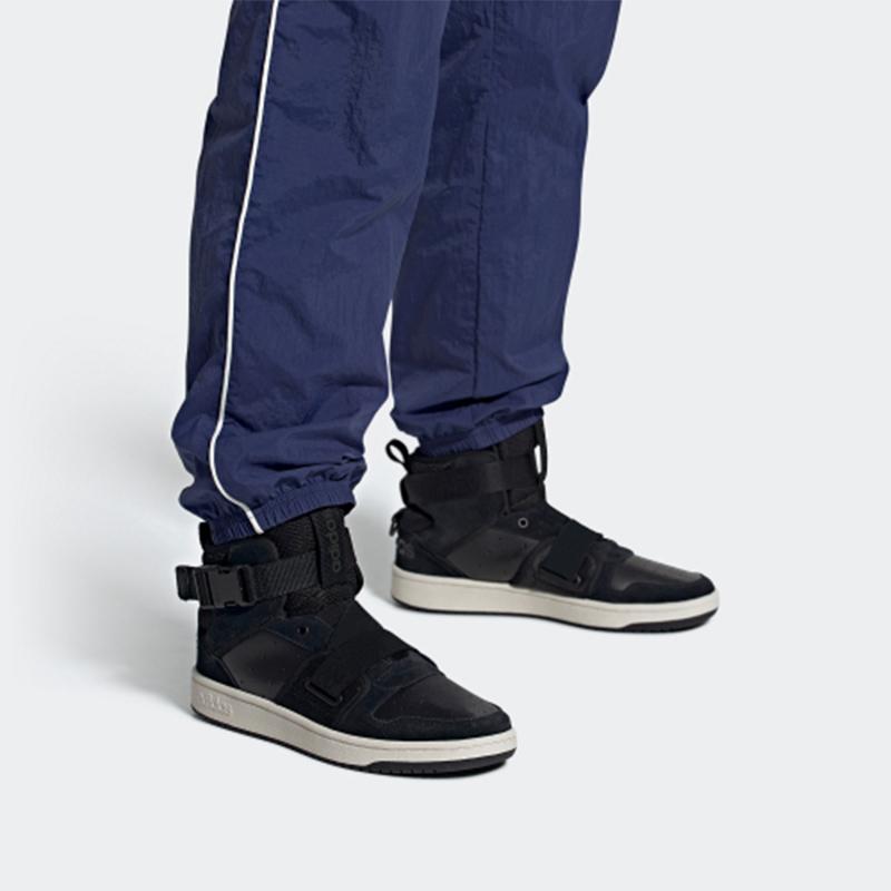 Adidas Neo Hoops 2.0 Utx Συνθετικό Δέρμα Αντιολισθητικά Ανθεκτικά Παπούτσια Σκέιτ Μέσης Κοπής Ανδρικά Αθλητικά Παπούτσια Μαύρο Λευκό FW3375