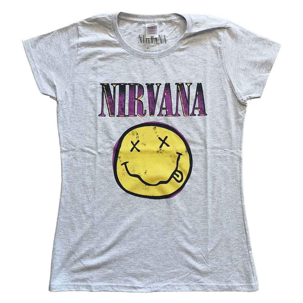 Nirvana Grunge Face Pink Skinny Fit T-shirt S