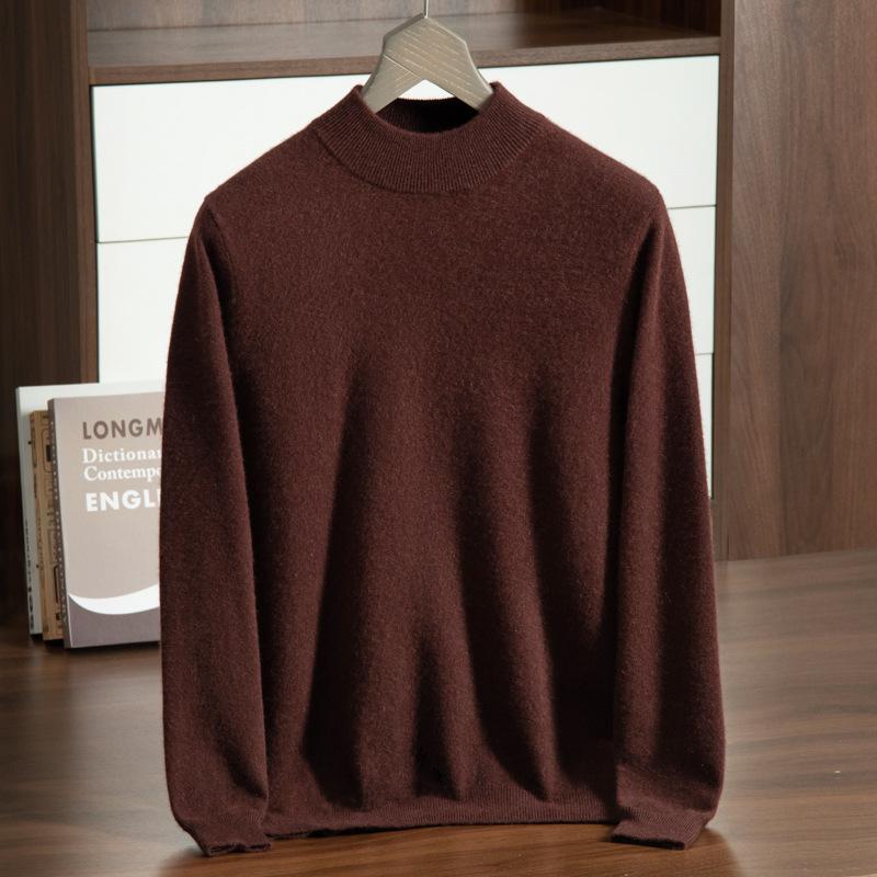Cashmere Sweater Turtleneck Pullover Thickened Sweater Youth with Warm Cashmere Men Inside