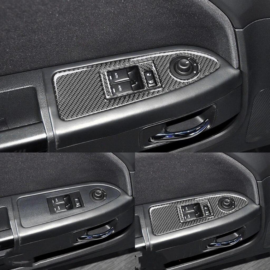 Autocolant autocolant pentru panou de comutator de ridicare a geamului auto pentru Dodge Challenger 2008 2009 2010 2011 2012 2013 2014 Fibră de carbon
