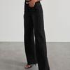 New Women's Denim Trousers, Washed Denim Wide-leg Trousers
