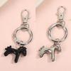 Creative Colorful Pony Keyring Fashion Simple Metal Keychain Backpack Pendant Versatile Key Hanging Decoration Accessories