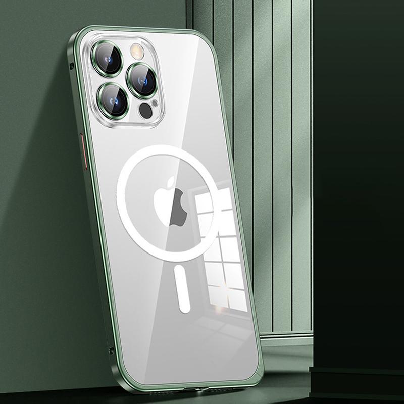 Aluminum Alloy Metal Frame Cover Lens film protection for Iphone 17 Pro Max 16 15 14 13 12 Pro Max Support for Magsafe Charging Case