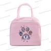Colour Heart Cat Dog Paw Print Portable Lunch Bag Women Men Kids Food Thermal Box Multi-function Office Bento Insulated Handbag