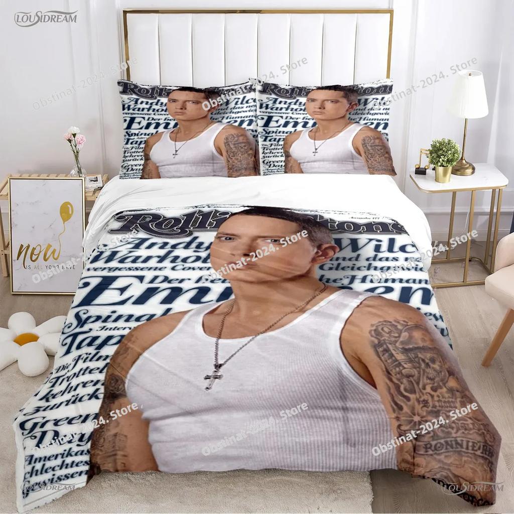 Eminem hip-hop singer All Season Duvet Cover Comforter Bedding sets Soft Quilt Cover and Pillowcases SingleDoubleQueenKing