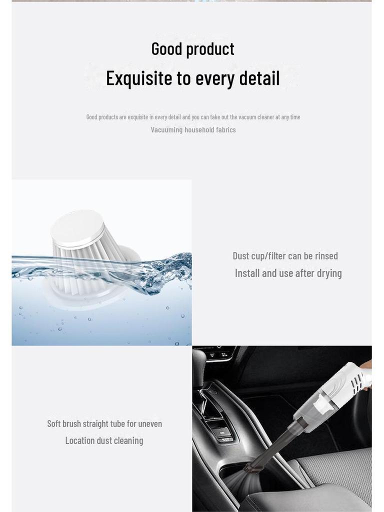 Aspirator portabil cu încărcare fără fir de mare putere: Multifuncțional pentru casă și mașină
