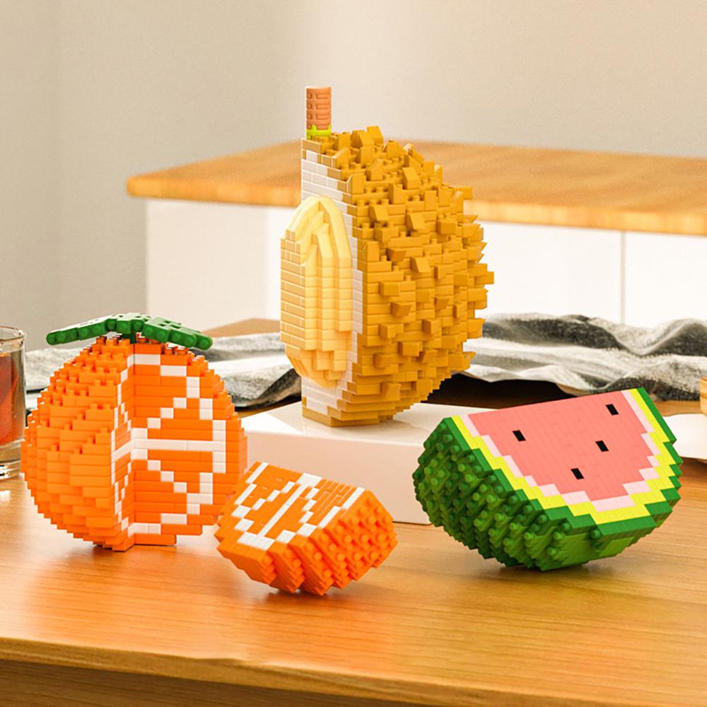 Fun Fruit 3D Micro Mini Building Block Toys, Cultivate Logical Thinking, Eco Friendly ABS Material, Children's Birthday Gifts