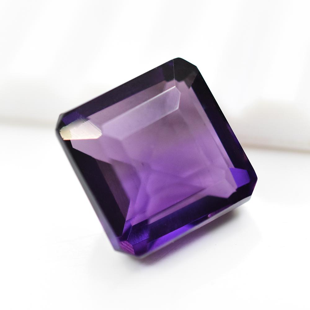 Natural Purple Amethyst Loose Gemstone 14.50 Ct Square Cut Brazilian for Jewelry Making and Crafts