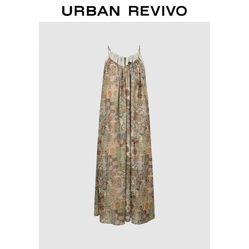 UR Women s 2026 Spring Retro Print Strappy Maxi Dress S