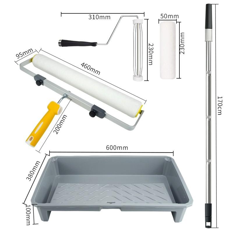 Extra Large Roller Brush Paint Floor Paint Latex Paint Wall Brush Tool Large Capacity Paint Tray Roller Brush Splicing Rod Set