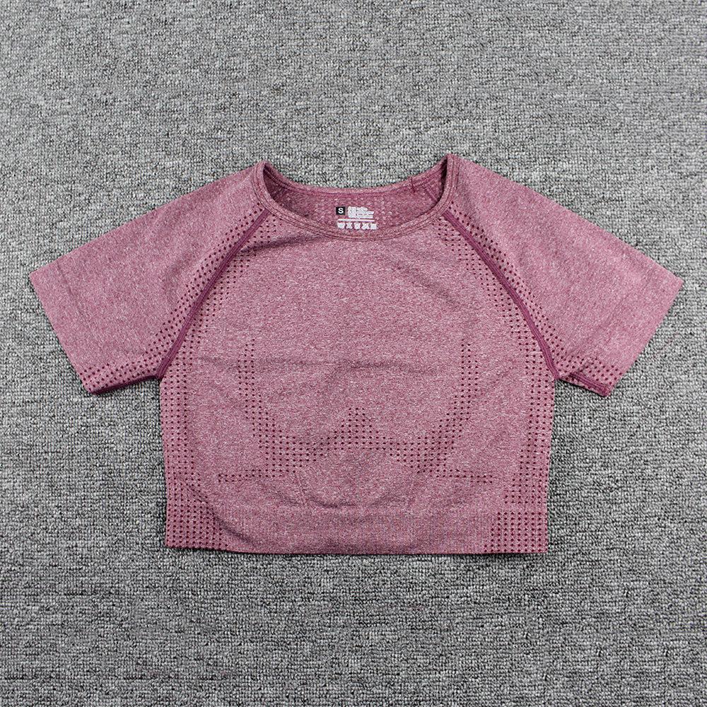 Nahtloser Yogaanzug für Damen: Langärmeliges Punkt-Top & Hochtaillierte Hüfthebende Hose