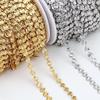 2Meters 1Meter Stainless Steel Chains Gold Color Embossing Round Love Heart Chains for Necklace Bracelet Jewelry Making DIY Bulk