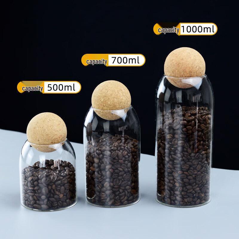 UOSU Spherical Borosilicate Glass Jars with Cork Lids (3-Pack Gift Set)