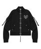 MUCENT Tove Metal Logo Heart Patch High-Neck Zip-Up Sweatshirt (2 Colors)