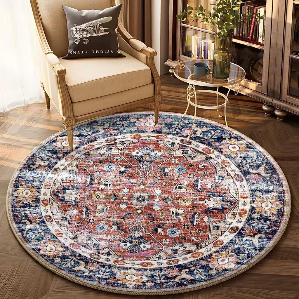Boheems Rond Tapijt voor Woonkamerdecoratie Sofa Tafel Decoratie Huistapijten Zachte Flanel Stoelmat Groot Oppervlaktekleed voor Slaapkamer 80cm 31.49 in