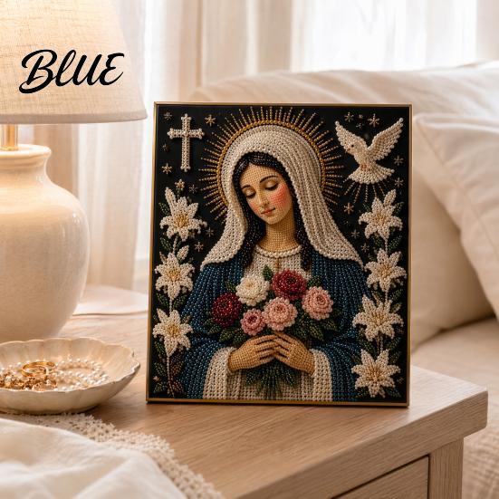 Pearl Painting Kit Sentimental Present DIY Faux Virgin Mary Faith Kit Art Religious Craft Set