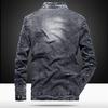 Vintage Denim Jackets Men Slim Solid Color Casual Jeans Coat