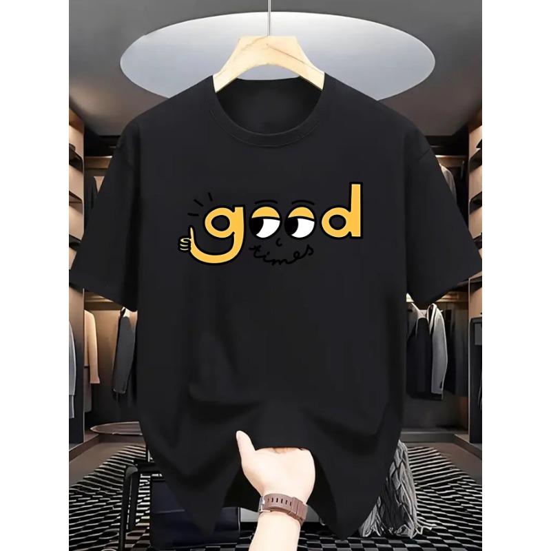 European Size Summer Men's Fashion Pattern Short Sleeve T-Shirt with Letter Print